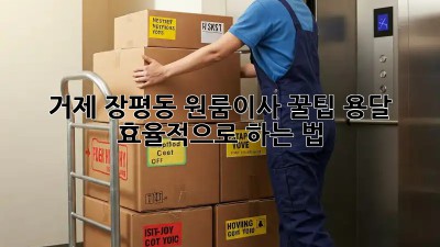 거제 장평동 원룸이사 꿀팁🍯 용달 효율적으로 하는 법!
