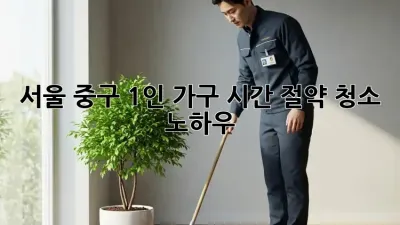 서울 중구 1인 가구? 시간 절약 청소 노하우!
